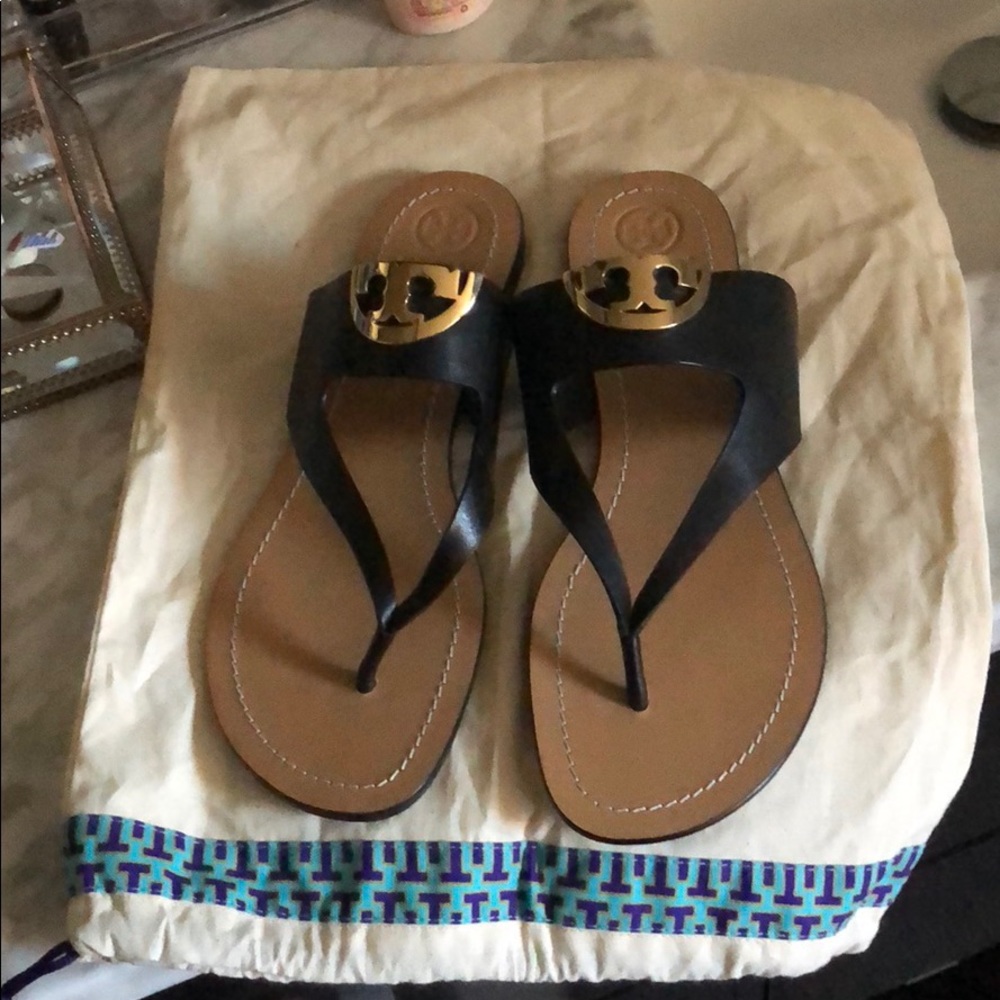 Sidney Logo Tory Burch Flat Sandal